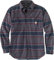 Carhartt Mens Workwear Relaxed Fit Flannel Fleece-Lind Plaid Shirt, Shadow Stripe, M