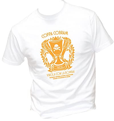 T-Shirt Uomo Cotone Basic Super vestibilità Top qualità - Coppa Cobram Modello 2 - Divertente Humor Made in Italy (Nero, L)