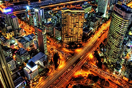 ZSFZSM Puzzles 1000 Teile Rush Hour In Seoul Korea, Puzzles Set Für Erwachsene Spiel Geschenk 75x50cm