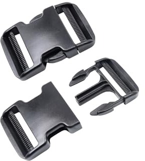 BAIWOAK Fibbie a sgancio rapido regolabili in plastica extra spessa, 5 cm di larghezza, 2 pezzi di clip a scatto non da cucire, con fibbia in plastica resistente, di ricambio per cinturino, zaino