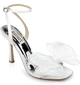 Badgley Mischka Damen Nessie Sandale mit Absatz, weiß-White Satin, 35 EU