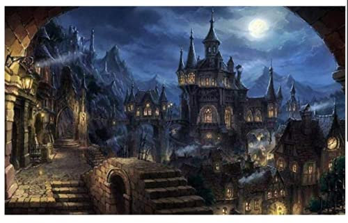 Amdieu 1500 Teile Holzpuzzle Dark Night Castle entspannendes Puzzlespiel Denksportaufgabe