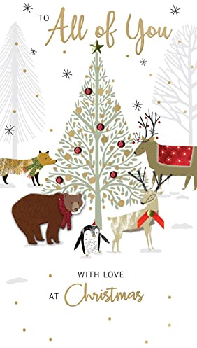 All Of You With Love Embellished Christmas Card Hand-Finished Champagne Cards XCDC414