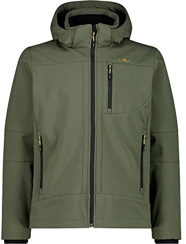 CMP - Herrenjacke mit Kapuze und Reißverschluss, Ölgrün-Schwarz, 60