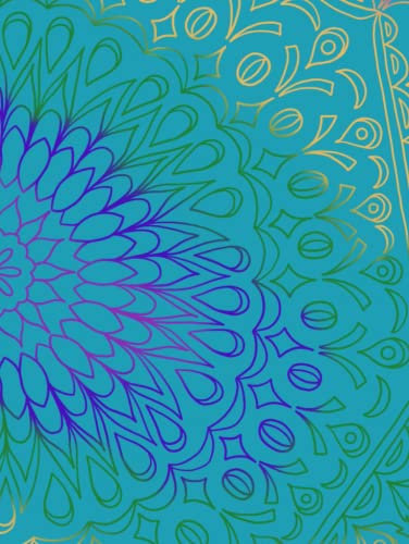 Peacock Mandala Bordered Blank Page Art Book