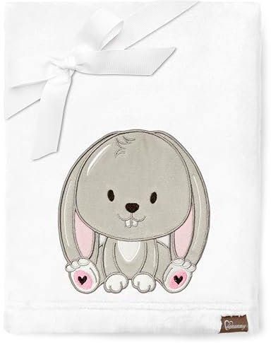 Be Mammy Warme Kuscheldecke Babydecke Blanket Baby Geschenk BE20-168 (Weiß - Kaninchen)
