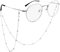 WLLHYF Brillenketten für Damen Perlen Süße Augen Glasrahmen Kordel Maskenhalter Lanyard Schnur Halskette Stilvolle Sonnenbrille Schmuck Brillenband Zubehör Verhindert Verlust (Silber)