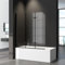 Duschwand für Badewanne 3-teilig Faltbar 120x140 cm Schwarz, Glas Klappbar Badewannenaufsatz, Duschabtrennung für Badewanne aus 6mm ESG Sicherheitsglas mit Nano Beschichtung