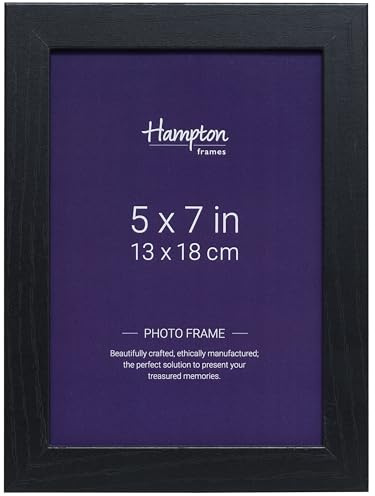 Hampton Frames OXFORD 5x7 (13x18cm) Pack of 1 Black Picture Frame Acrylic (Non-Glass) OXF57NGX-1PK