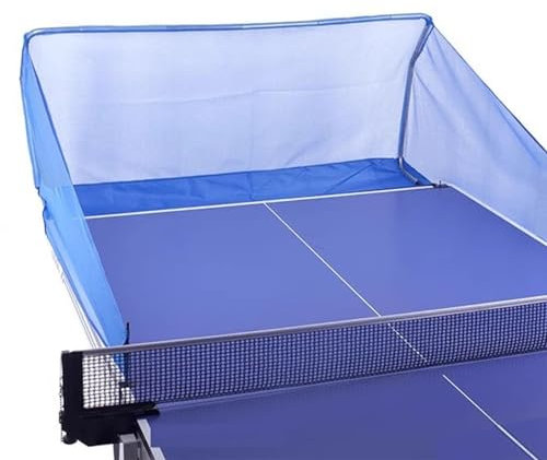 ERRULAN Tischtennisnetze Tischtennisball-Auffangnetz Für Kleinen Raum, Leichtes Blaues Ping Pong Auffangnetz Mit Klammern, Praxis Net Equipments Portable Tischtennis Training Tool