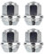 RYBO Set di 4 dadi per cerchi in lega M12 x 1,5, conici, esagonali da 19 mm, compatibili con cerchi in lega Ford e altro