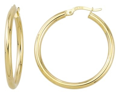 Ohrringe Creolen in Echt 585 Gold klassische, schlichte Ohrringe Ohrschmuck Damen Schmuck Goldcreolen in Gelbgold inkl. Schmucketui | JC Trauringe 8513