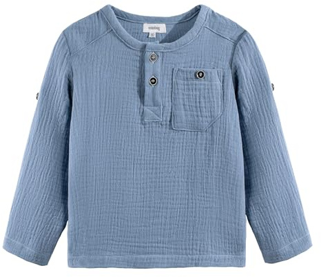 Volunboy Henley T Shirt à Manches Longues Bébés Garçon, Coton Décontracté T-Shirts Bouton Col Rond