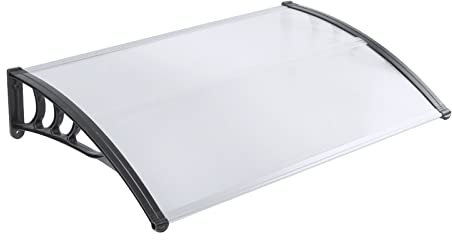 150cm Vordach, Hohlkammerplatte Haustür Überdachung Haustürvordach Türdach Kunststoff Halterungen Pultbogenvordach Twinline für Haustür (150cm)