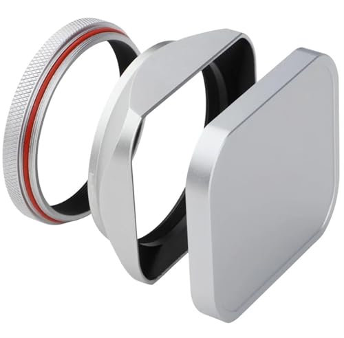 GHJ567RE For Haoge LH-X200S Square Metal Lens Hood Shade With Lens Cap And 49mm Adapter Ring for Fuji for Fujifilm X100V X100T X100S X100F Camera