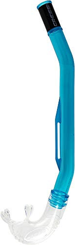 CRESSI Unisex-Adult Island Snorkel Clear Black Traditioneller Schnorchel mit minimalen Biegungen und integriertem Schnorchelhalter für Schnorcheln und Apnoe, Klar/Aquamarin/Schwarz, Uni