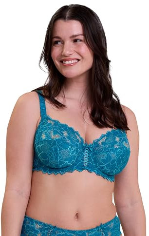 Sans Complexe - Arum - Soutien-Gorge Emboitant en Dentelle avec Armatures - Classique - Uni - Femme - 95D - Bleu Celeste