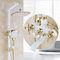 YQQYMBD Weißgoldenes Badezimmer-Duscharmatur-Set, 20,3 cm, Regenduschkopf, 3-Wege-Mischer, Badewannenarmatur, Außenduschhahn