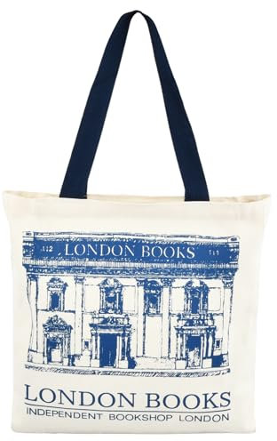 Dewocke Extra Large Capacity Book Tote Bag, Reusable Canvas Shopping Bag with Zipper, Stylish London Tote Bag, Aesthetic Vintage Bags, Large Shoulder Bag, Ideal for Work, School, College, Daily Use