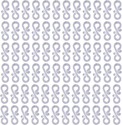 1ABOVE 36Pcs Clear Mini S Shape Gutter Hooks, Reusable Christmas Light Hangers, Plastic Gutter Hanging Clips for Outdoor Festival & Seasonal Fairy Lights
