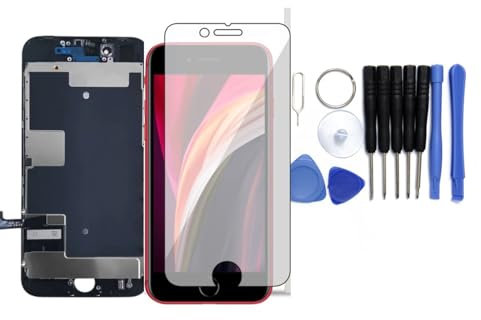 h24z iPhone SE 2020-Bildschirmaustauschset – 4,7-Zoll-LCD-Display, Touchscreen-Digitalisierer mit Reparaturwerkzeugsatz und Displayschutz aus gehärtetem Glas