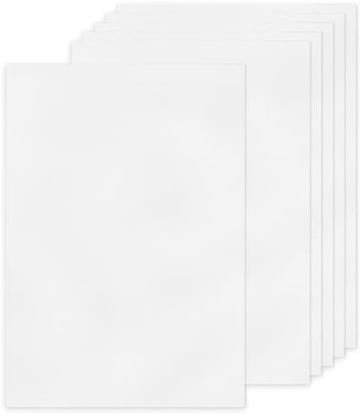 xiaoxiaozhijia 6 Stück Kunststoffplatte Weiß,DIN A4(21x297 mm) PP-Platte,1mm dick,für Modellierung,Heimdekoration,Basteln