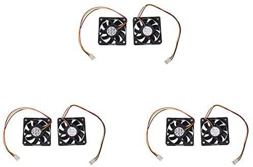 Fnfhsa 60 mm 6 cm DC 12V Un 3 Pin Computer Case CPU Cooler Ventola di Raffreddamento Nero 6 Pezzi