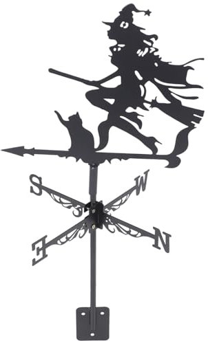 YARNOW Wetterfahne Aus Schmiedeeisen Für Dachmontage Windrichtungsindikator Für Außenbereich Und Halloween-Dekoration Robuste Und Langlebige Wetterfeste Garten-Dekoration