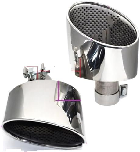Ka6MDg Auspuffendrohr Edelstahl Endschalldämpfer Endrohr für Audi A3 A4 A5 A6 A7 Up RS3 RS4 RS5 RS6 304,Auto-Auspuffendrohr Auspuffendrohr,E/Silver