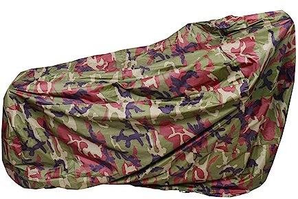 Amosfun 1Stück Motorradabdeckung Camouflage Schutzplane für Außenbereich Praktische Abdeckhaube für Regenschutz