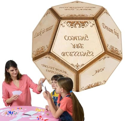 Lunaobrik Holzwürfel mit 12 Seiten | lustiges Spiel für Entscheidungen und Würfel | Brettspiel für Reisen, Partys und Wohnheime