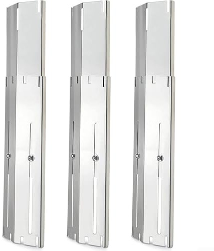 3 Stück Grill-Hitzeschild-Ersatzplatten aus Edelstahl mit Aufflackern-Prävention-Funktionen