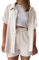 Zweiteiler Damen Sommer, musselin Bluse Damen leinen Shirt Zweiteiler Outfits Set 2 teiler Kleidung Oversized Loungewear für Clothes Pyjama elegant Summer Two Piece Kleid Suits