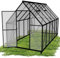 QEENTOE Gewächshaus Aluminium mit Fundament & Dachfenster Tomatenhaus wetterfest rostfrei Treibhaus Anzuchthaus temperaturbeständig Frühbeet Pflanzenhaus für Tomaten, Gemüse & Pflanzen - 310x250x205cm