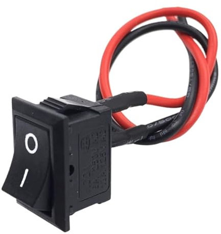 5 miniinterruptores basculantes de 12 voltios, interruptor de encendido y apagado con cable, 6 A/250 V, 10 A/125 V, interruptores eléctricos.(Spuare ON OFF)