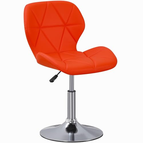 Charles Jacobs Static Swivel Geometric Design Chair with Adjustable Height - Orange PU