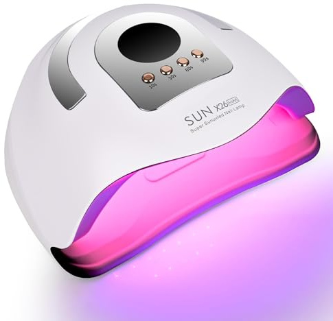 Dreamhigh UV Lamp for Gel Nails, 380 W UV LED Nail Lamp with Auto Sensor, Nails for Manicure and Pedicure, UV Lamp with 4 Timers, Professional Nail Dryer for All Gel Nail Polish, Shellac, Gel Nails
