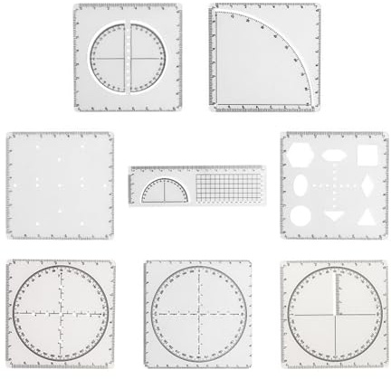 KiBcsLic Regla Geométrica Multifuncional Portátil de 8 Piezas para Encofrados, Pintura de Oficina