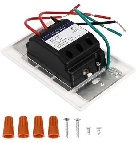 Yardenfun Dimmer Schalter LED Schiebedimmer 600w Max Siliziumsteuerung Stufenloses Dimmen Wandschalter für LED Halogen Glühlampen mit Wandplatte Blaues Kontrolllicht