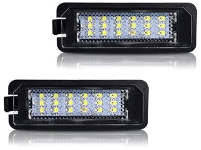 DFGHTRD Car Number Plate Lights Compatible With VW For Golf 4 5 6 Mk4 MK6 MK7 For GTi For CC 2 Pcs License Plate Light Bulbs Assembly
