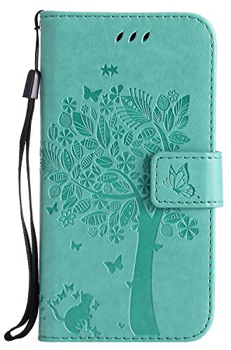 Nancen Compatible with Handyhülle Galaxy S5 / I9600 SM-G900F (5,1 Zoll) Flip Schutzhülle Zubehör Lederhülle mit Silikon Back Cover PU Leder Handytasche im Bookstyle Stand Funktion