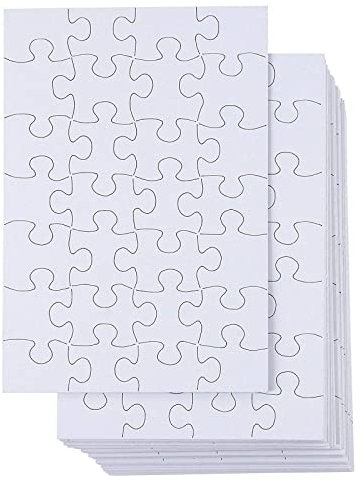 48 Pack Blank Puzzles to Draw On Bulk, 6x8 Inch (15 x 20 cm) Puzzle Pieces for DIY, Arts and Crafts Projects (28 Pieces Each)