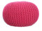 Fernish Decor Runder Pouf Ottoman handgestrickter Baumwoll-Pouf Fußstütze, Fußhocker, Strick-Sitzsack, Bodenstuhl für Schlafzimmer, Wohnzimmer, Zimmer, Akzentsitz (Hot Pink, 50 x 50 x 35 cm)