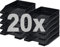 HAN Briefablage KLASSIK 1027-X-13 in Schwarz/Hochwertige, stapelbare Ablage im modernen Design/Für Briefe & Papiere bis Format A4–C4, 20 Stück
