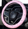 Mayco Bell Diamond Lenkradbezug für Damen, Leder Bling Cute Car Lenkradbezug Universal 15inch mit Crystal Diamond (Pink)