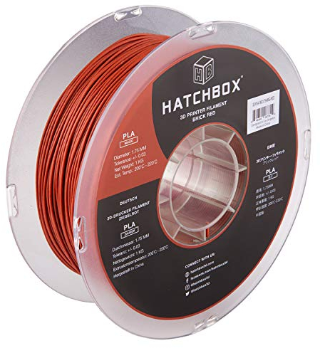 HATCHBOX Magic Stone PLA 3D Drucker Filament, Maßgenauigkeit +/- 0,03 mm, 1 kg Spule, 1,75 mm, ziegelrot