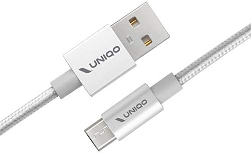 UNIQO Câble USB 2.0 Micro USB anti-nœuds en nylon pour chargement et transfert de données 1 mètre pour smartphones Android, tablettes, Kindle, MP3