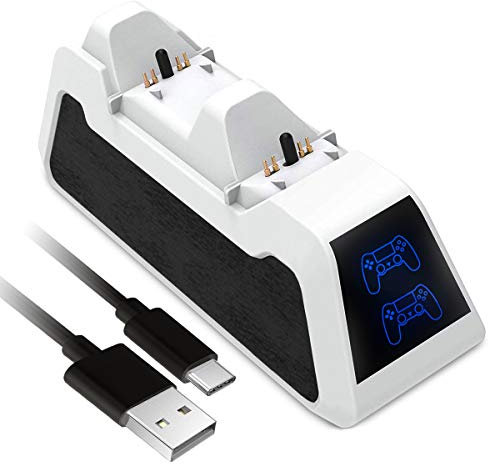 OSTENT Estación de Carga Rápida para Sony PS5 Playstation 5 Wireless Bluetooth DualSense Controller, Color Blanco