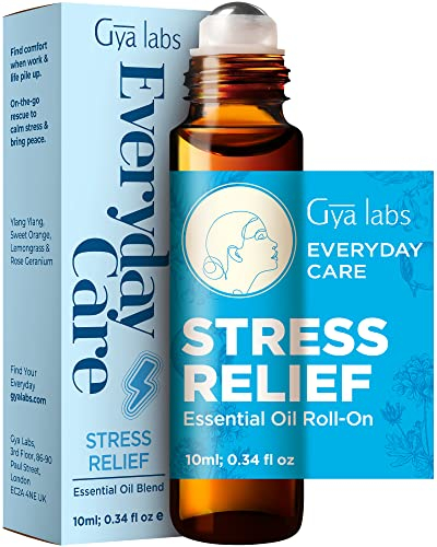 Gya Labs Roll-on mit ätherischen Ölen zum Stressabbau für stressfreie Tage (10ml) – reiner & vorverdünnter Roll-on – perfekt für Aromatherapie, Stress, Schlaf & bessere Stimmung – Anwendung auf Haut