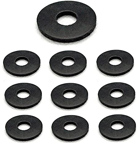 TERF® Lot de 10 rondelles de carrossier en caoutchouc noir - M10 - Dimensions : 10 mm de diamètre intérieur (trou) x 30 mm de diamètre extérieur x 2,5 mm d'épaisseur
